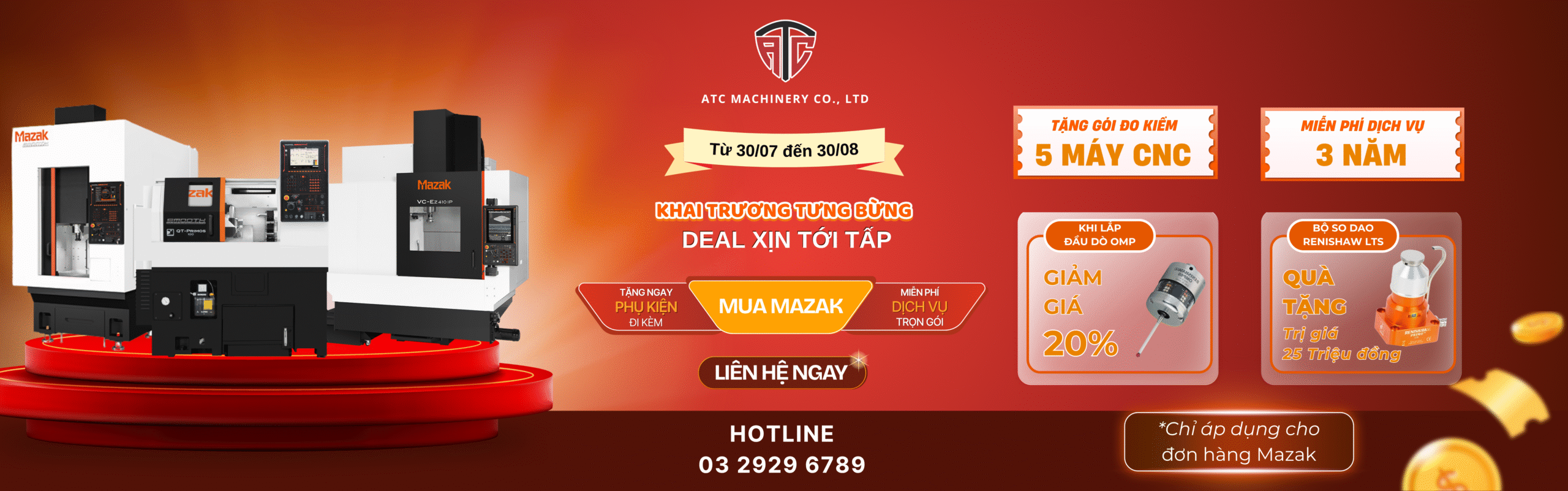 Uu dai Web scaled Chương trình khuyến mãi khi mua máy CNC Mazak nhân dịp khai trương Showroom ATC Hà Nội 21 Máy CNC Mazak khuyến mãi lớn nhân dịp khai trương Showroom ATC Hà Nội